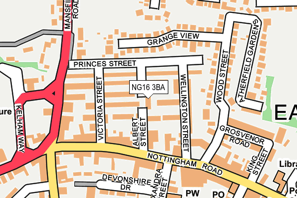 NG16 3BA map - OS OpenMap – Local (Ordnance Survey)