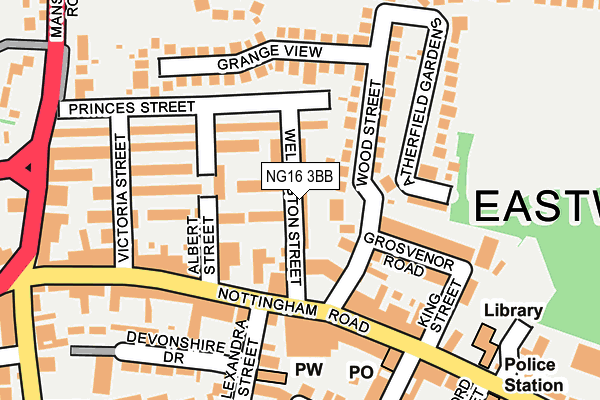 NG16 3BB map - OS OpenMap – Local (Ordnance Survey)