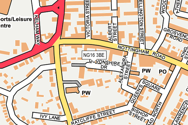 NG16 3BE map - OS OpenMap – Local (Ordnance Survey)