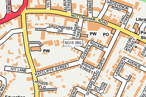 NG16 3BG map - OS OpenMap – Local (Ordnance Survey)