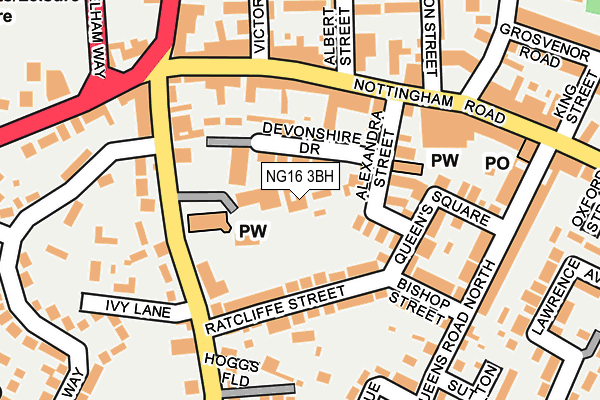NG16 3BH map - OS OpenMap – Local (Ordnance Survey)