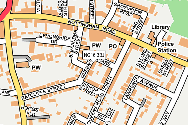 NG16 3BJ map - OS OpenMap – Local (Ordnance Survey)