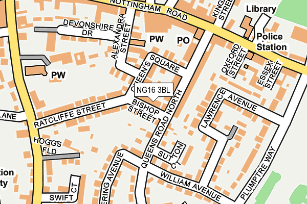NG16 3BL map - OS OpenMap – Local (Ordnance Survey)