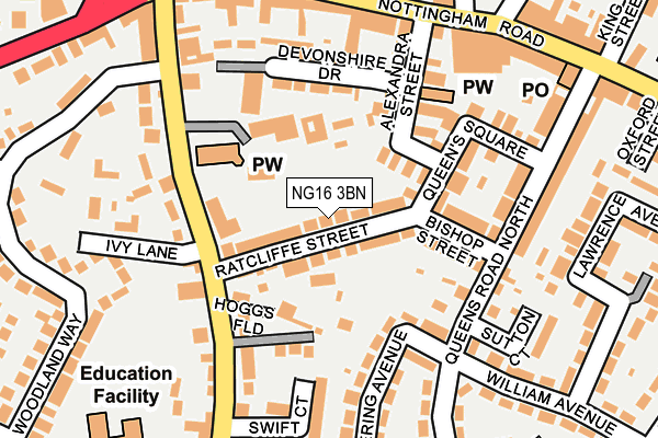 NG16 3BN map - OS OpenMap – Local (Ordnance Survey)