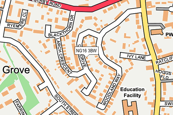 NG16 3BW map - OS OpenMap – Local (Ordnance Survey)