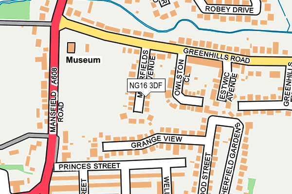 NG16 3DF map - OS OpenMap – Local (Ordnance Survey)