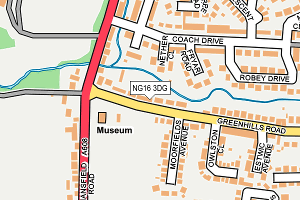 NG16 3DG map - OS OpenMap – Local (Ordnance Survey)