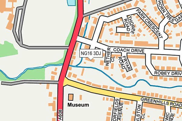 NG16 3DJ map - OS OpenMap – Local (Ordnance Survey)