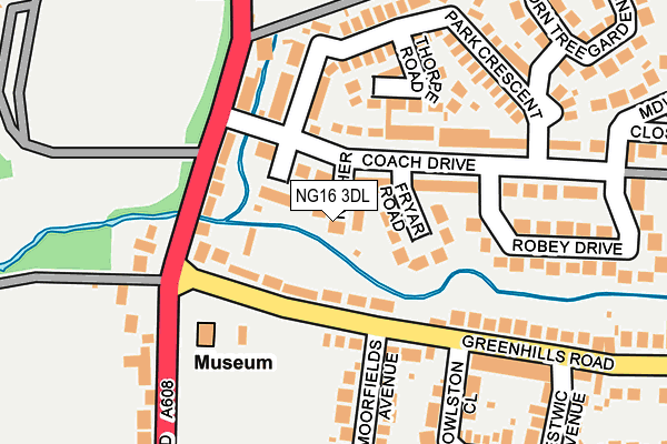 NG16 3DL map - OS OpenMap – Local (Ordnance Survey)