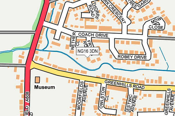 NG16 3DN map - OS OpenMap – Local (Ordnance Survey)