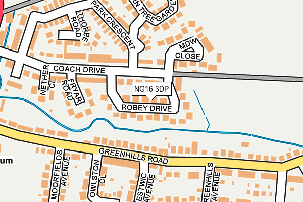 NG16 3DP map - OS OpenMap – Local (Ordnance Survey)