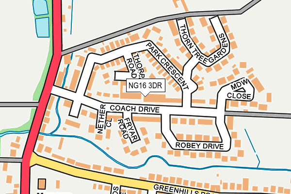 NG16 3DR map - OS OpenMap – Local (Ordnance Survey)