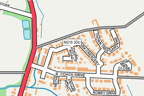 NG16 3DU map - OS OpenMap – Local (Ordnance Survey)