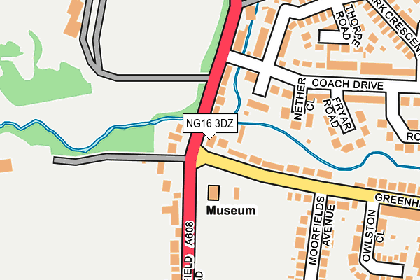 NG16 3DZ map - OS OpenMap – Local (Ordnance Survey)