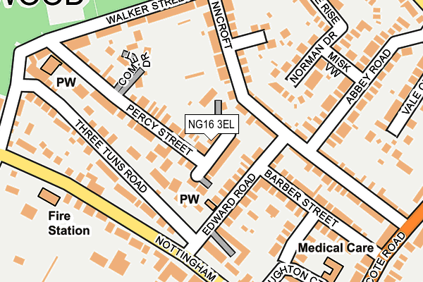 NG16 3EL map - OS OpenMap – Local (Ordnance Survey)