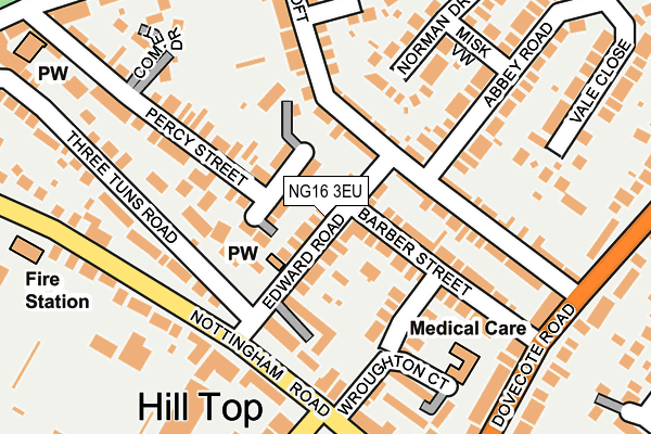 NG16 3EU map - OS OpenMap – Local (Ordnance Survey)