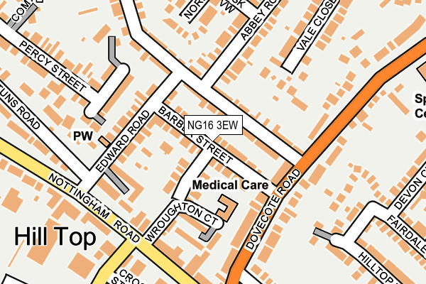 NG16 3EW map - OS OpenMap – Local (Ordnance Survey)