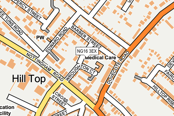 NG16 3EX map - OS OpenMap – Local (Ordnance Survey)