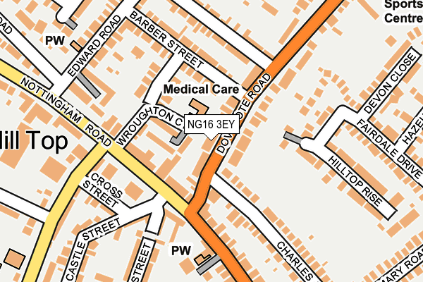 NG16 3EY map - OS OpenMap – Local (Ordnance Survey)