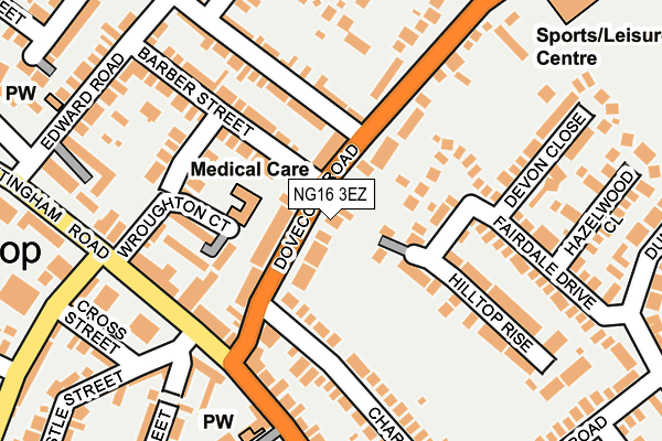 NG16 3EZ map - OS OpenMap – Local (Ordnance Survey)