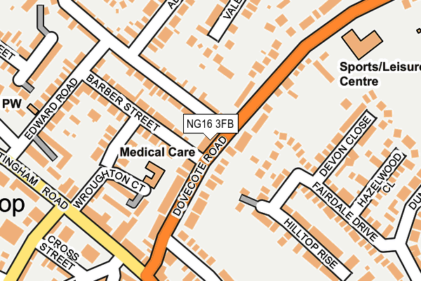 NG16 3FB map - OS OpenMap – Local (Ordnance Survey)