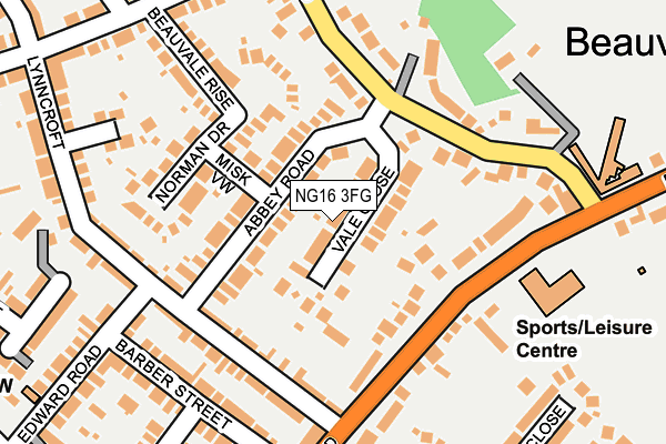 NG16 3FG map - OS OpenMap – Local (Ordnance Survey)
