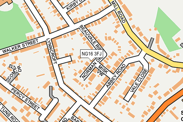 NG16 3FJ map - OS OpenMap – Local (Ordnance Survey)