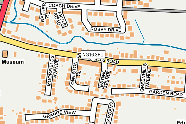 NG16 3FU map - OS OpenMap – Local (Ordnance Survey)