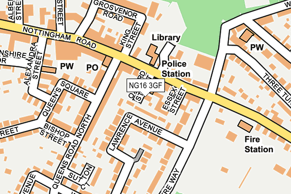 NG16 3GF map - OS OpenMap – Local (Ordnance Survey)