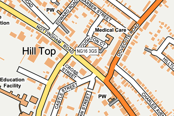 NG16 3GS map - OS OpenMap – Local (Ordnance Survey)