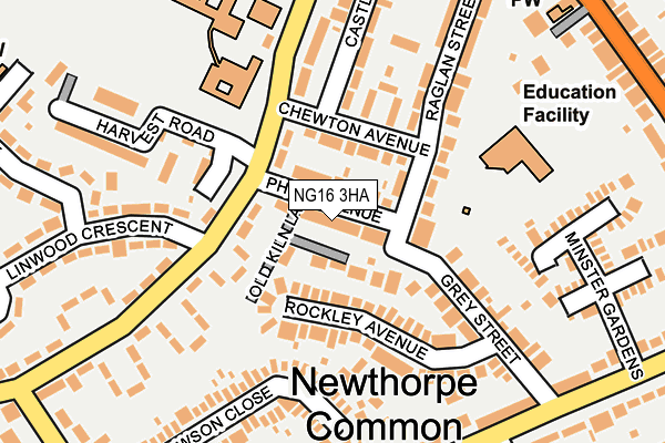 NG16 3HA map - OS OpenMap – Local (Ordnance Survey)