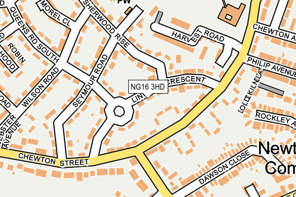 NG16 3HD map - OS OpenMap – Local (Ordnance Survey)