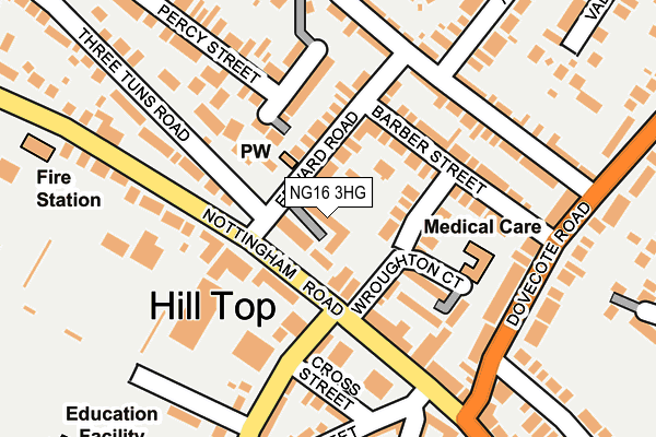 NG16 3HG map - OS OpenMap – Local (Ordnance Survey)