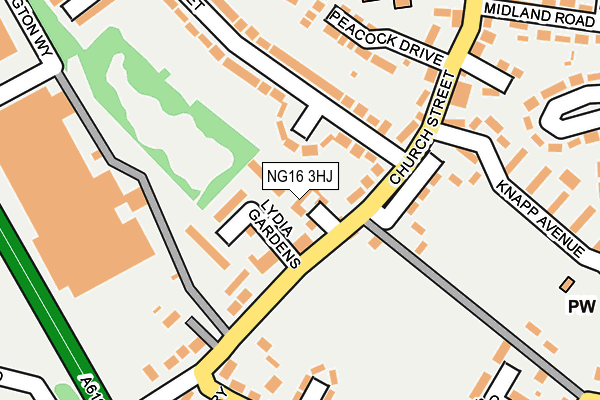 NG16 3HJ map - OS OpenMap – Local (Ordnance Survey)