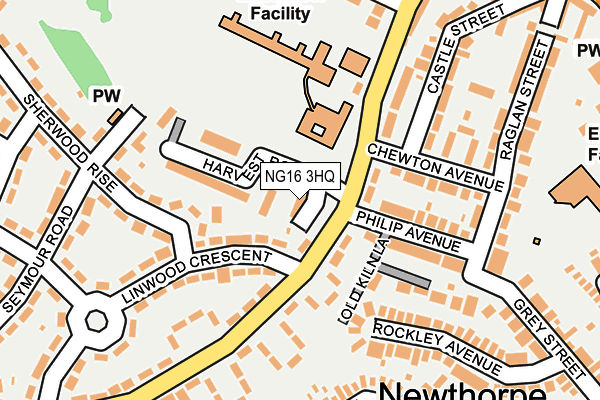 NG16 3HQ map - OS OpenMap – Local (Ordnance Survey)