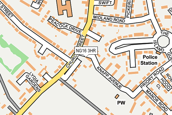 NG16 3HR map - OS OpenMap – Local (Ordnance Survey)
