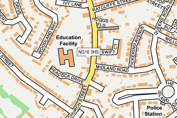 NG16 3HS map - OS OpenMap – Local (Ordnance Survey)