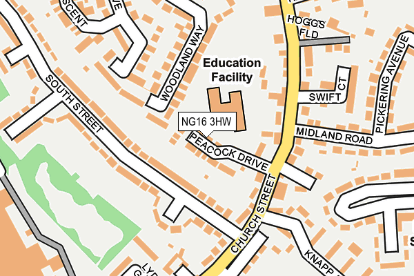 NG16 3HW map - OS OpenMap – Local (Ordnance Survey)