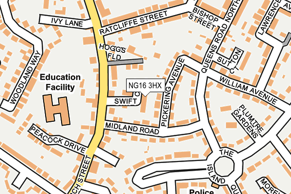 NG16 3HX map - OS OpenMap – Local (Ordnance Survey)