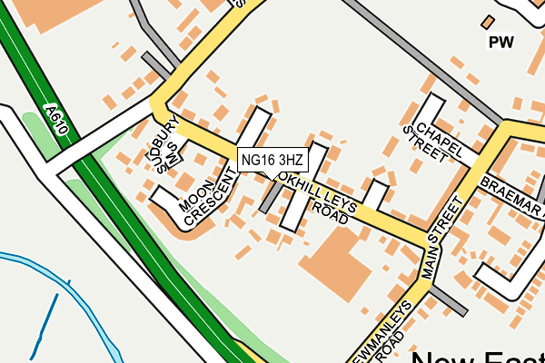 NG16 3HZ map - OS OpenMap – Local (Ordnance Survey)