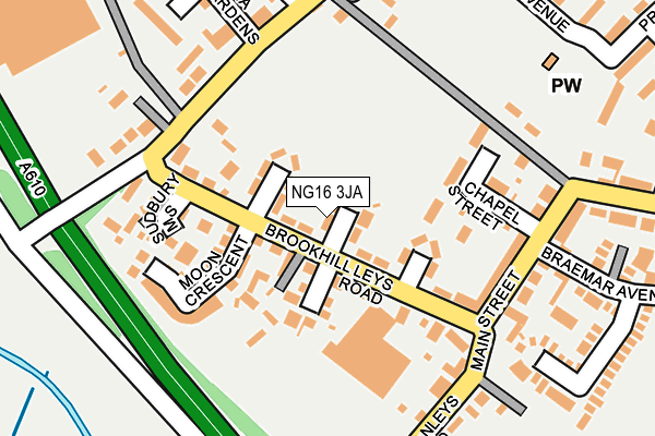 NG16 3JA map - OS OpenMap – Local (Ordnance Survey)