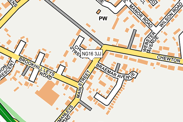 NG16 3JJ map - OS OpenMap – Local (Ordnance Survey)