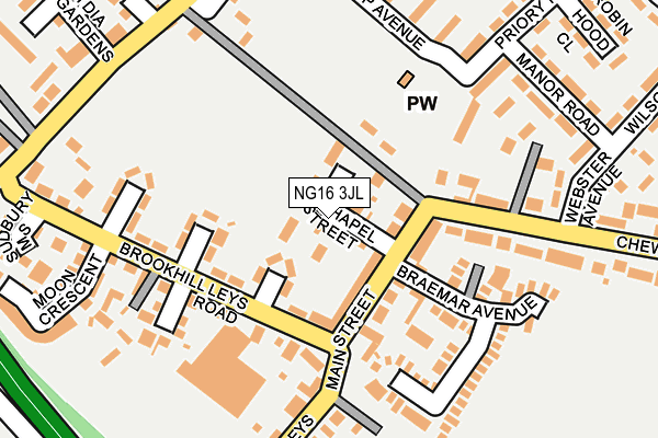 NG16 3JL map - OS OpenMap – Local (Ordnance Survey)