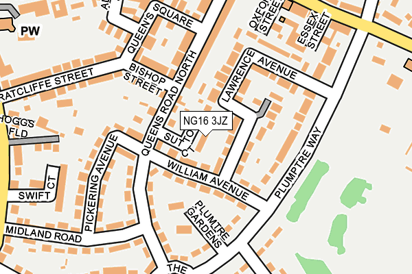 NG16 3JZ map - OS OpenMap – Local (Ordnance Survey)