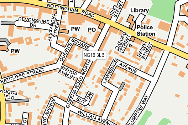 NG16 3LB map - OS OpenMap – Local (Ordnance Survey)