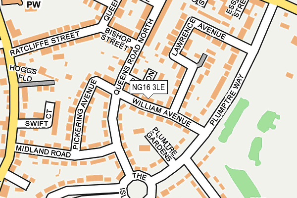 NG16 3LE map - OS OpenMap – Local (Ordnance Survey)
