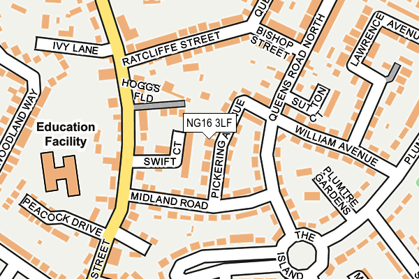 NG16 3LF map - OS OpenMap – Local (Ordnance Survey)