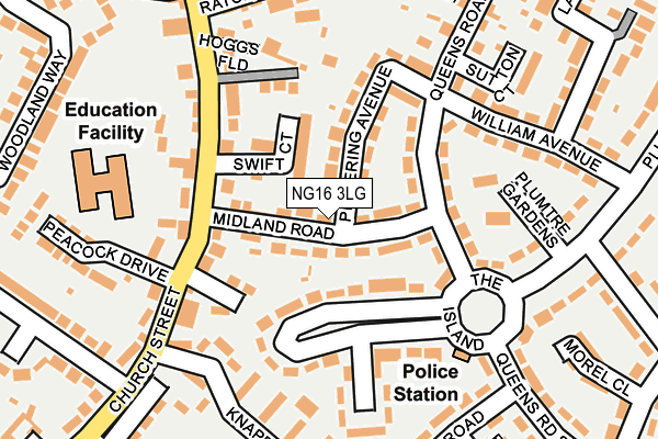 NG16 3LG map - OS OpenMap – Local (Ordnance Survey)