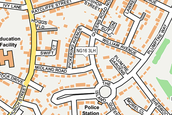 NG16 3LH map - OS OpenMap – Local (Ordnance Survey)