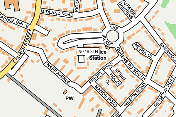 NG16 3LN map - OS OpenMap – Local (Ordnance Survey)